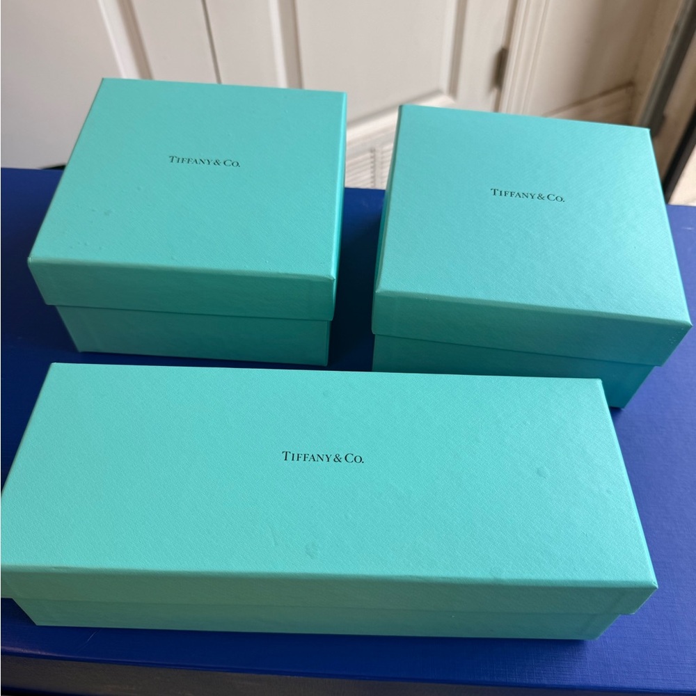 Tiffany & Co. Turquoise Boxes Trio and one bag